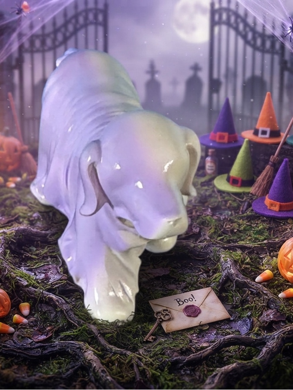 Cracker Barrel Lavender Dog Figurine